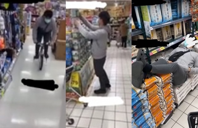 他家樂福「米袋當床爽睡」被罵翻急道歉：朋友起鬨