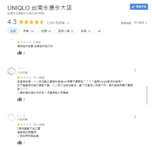 網友到google評論留下負評。（翻攝自google 評論）