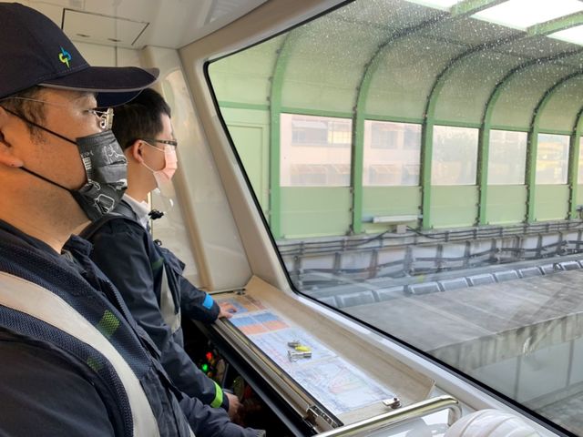 綠線列車上線測試。(中捷提供)