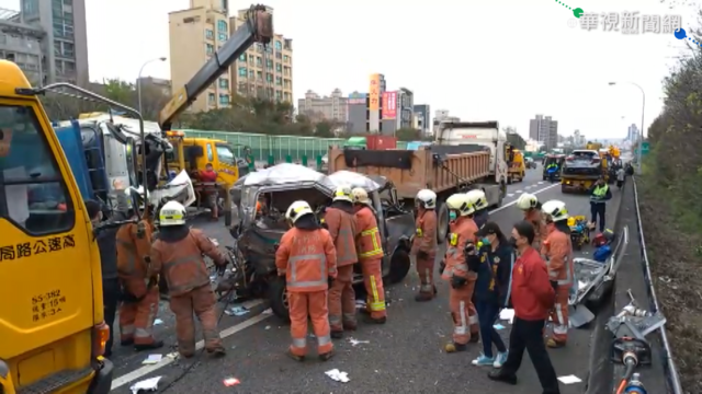 國道一號6車連撞 1死1傷回堵10公里