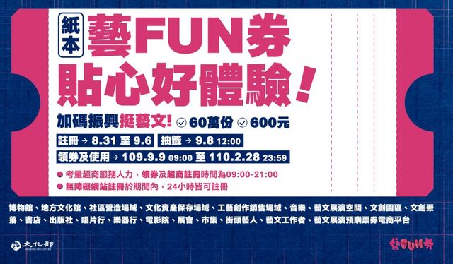 紙本藝FUN券最後倒數10天！尚有5千萬未使用