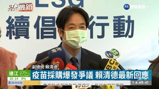 疫苗採購爆發爭議 賴清德最新回應