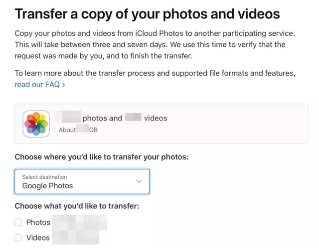 蘋果新功能：iCloud一鍵轉移到Google相薄