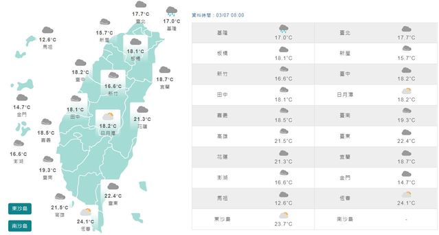 （中央氣象局提供）。