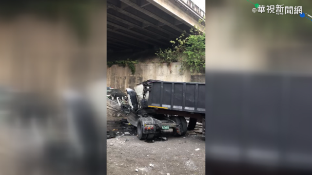 國道大車追撞 1聯結車翻下橋波及2車