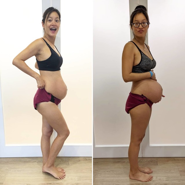 Janet產前產後照（翻攝自臉書Janet Hsieh 謝怡芬 ）