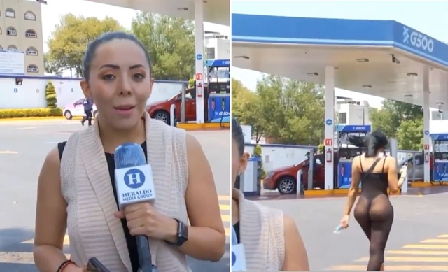 連線中見辣妹走過！攝影師鏡頭一移記者整個人「消失」