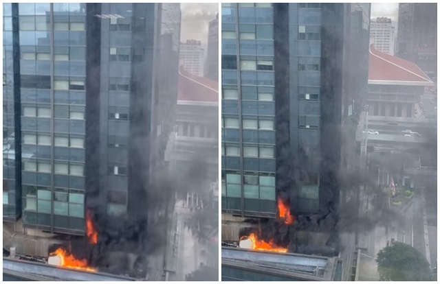 京站君品酒店火警 火勢猛烈警消救援