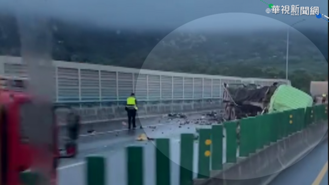 台64線聯結車翻覆 搶通後僅零星車通過