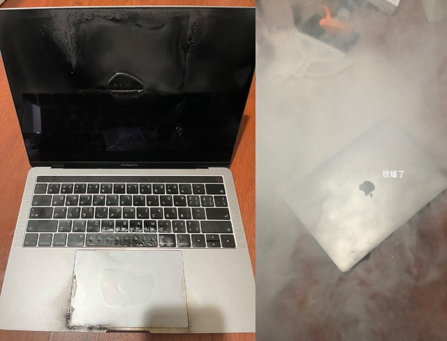 MacBook傳爆炸？果粉PO「發爐白煙照」：地板被燒出洞