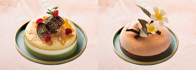 左-香橙巧克力乳酪蛋糕、右-泰式珍珠奶茶冰淇淋蛋糕。(業者提供)