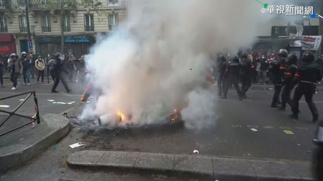 五一勞動節示威潮 法逾10萬人上街頭