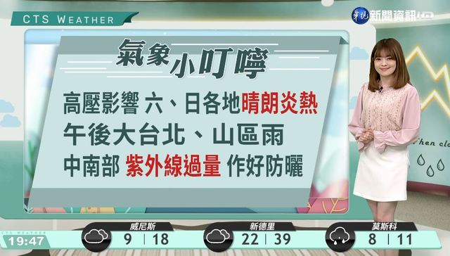 明各地留意短暫雷陣雨 中南部受雲霧影響能見度低