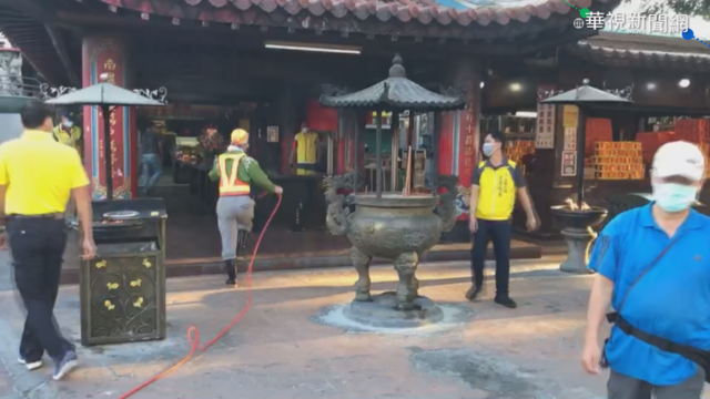 傳確診者曾來過? 紫南宮一早大消毒
