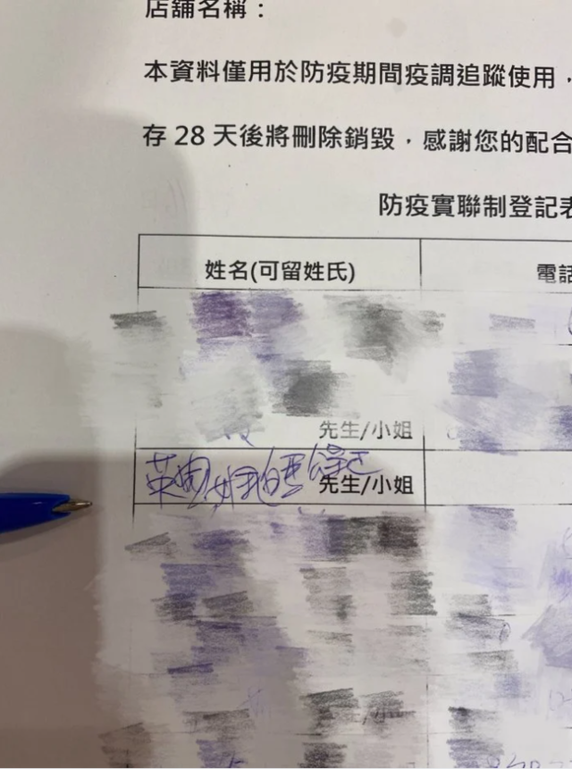 實聯制遇奧客填「白雪公主」 店員火大網罵爆