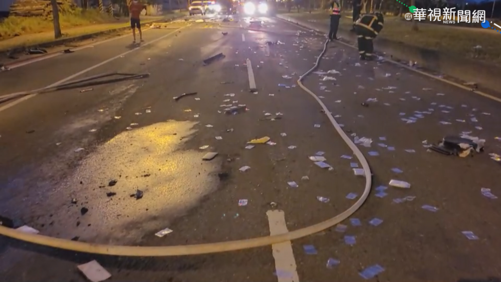 台南兩車相撞爆炸 車內3人慘燒死