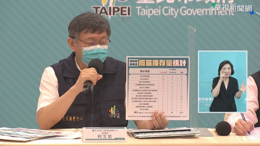 挨批疫苗打太慢 柯:800瓶為中央寄放