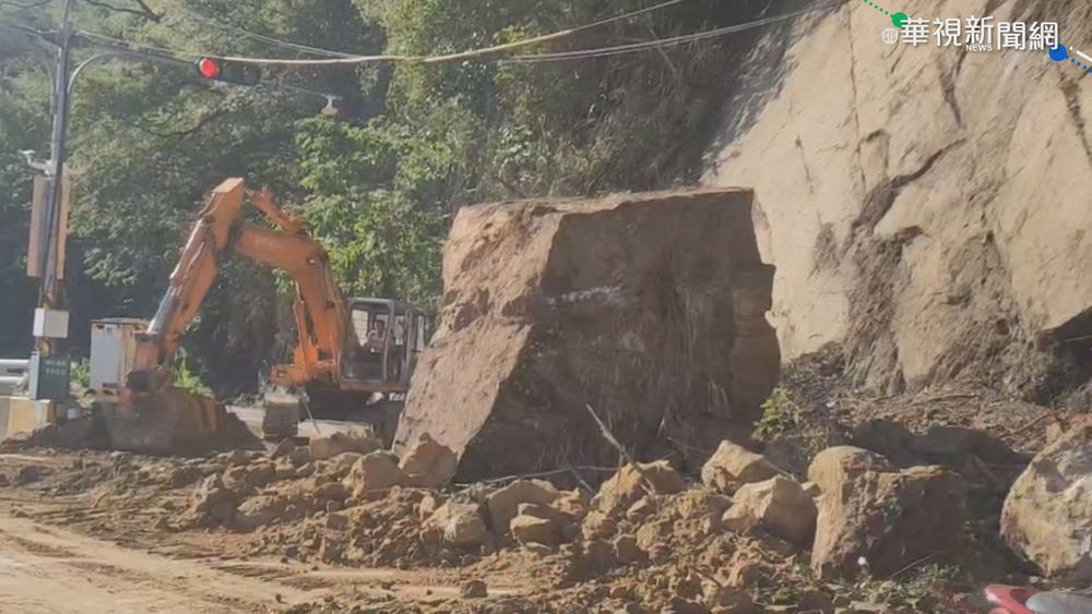 苗栗大湖驟雨 落石坍方幸無波及人車