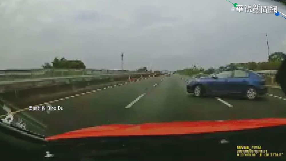 未注意後車急切車道 轎車失控打滑1圈半