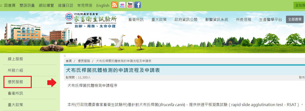 （民眾如有需要犬布氏桿菌抗體檢測，可參考畜衛所網站。／農委會畜衛所提供。）