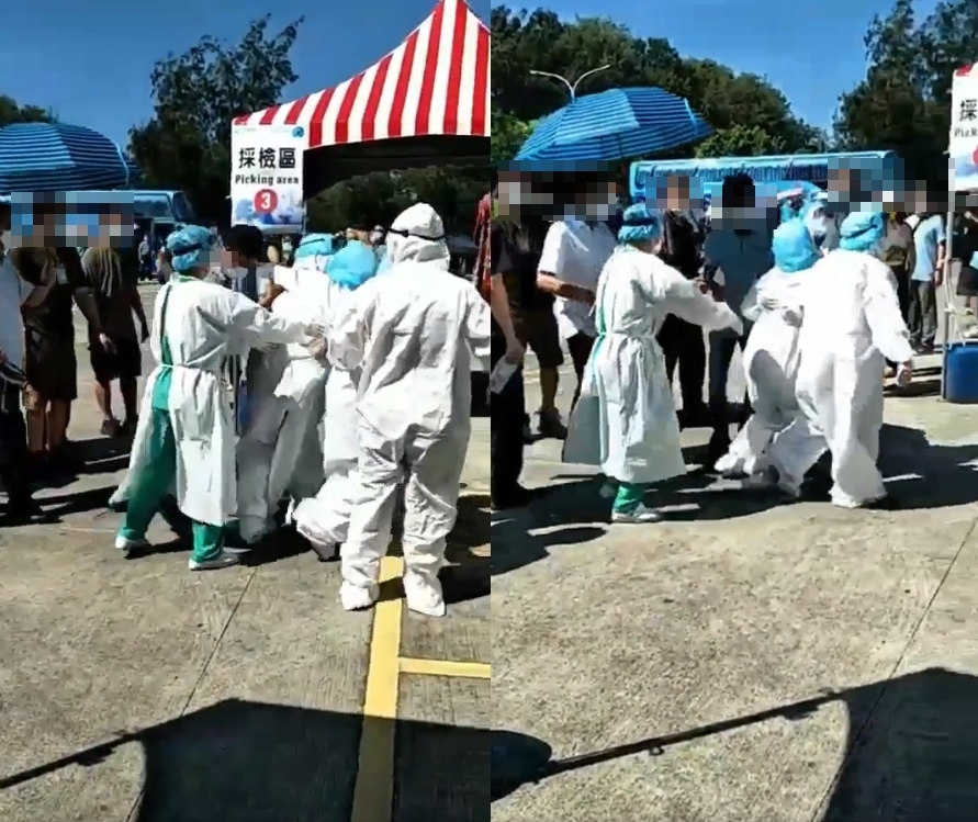 醫護烈日下全副武裝！疑難耐高溫「癱軟被抬走」萬人不捨