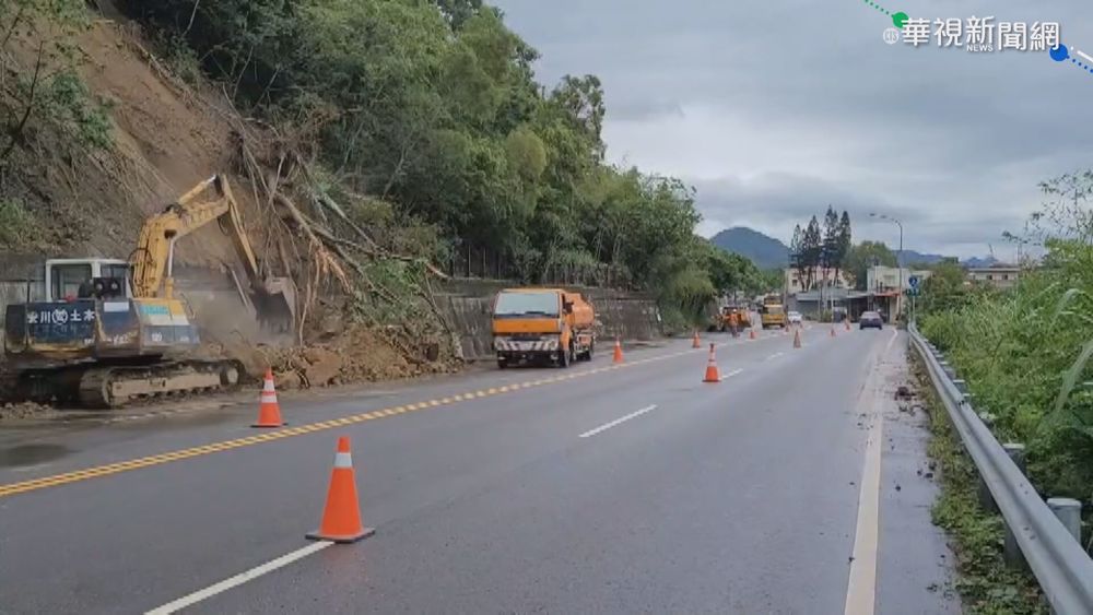 路樹橫倒路中 碰! 轎車閃避不及撞上