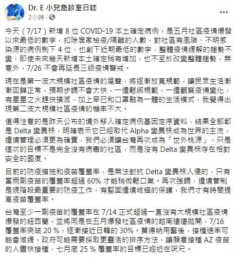 （翻攝自醫師謝宗學臉書）