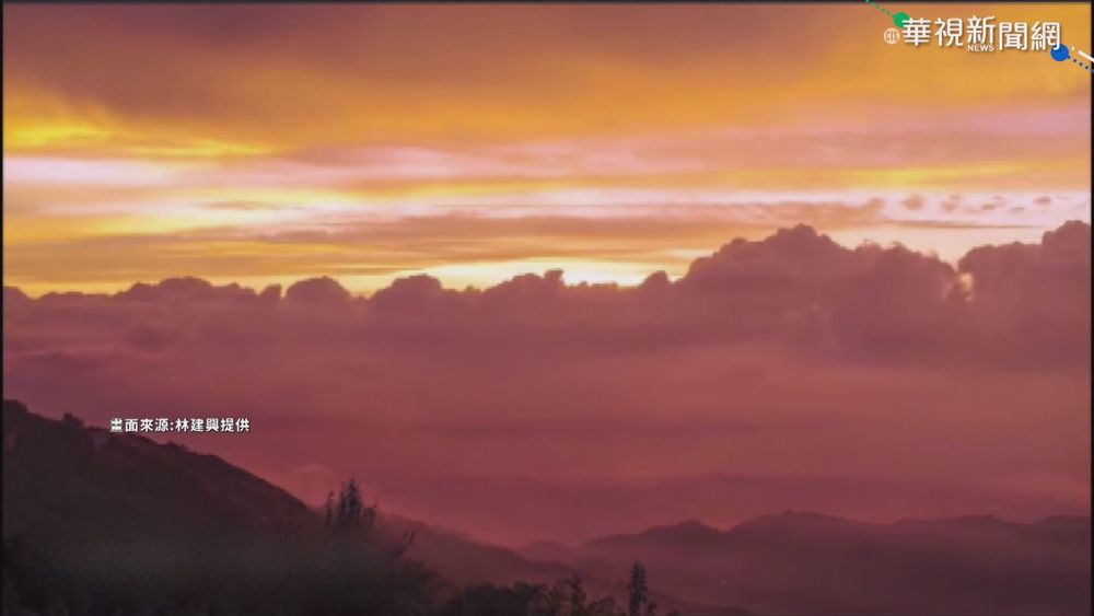 大雨伴隨雷電 南投大崙山現"雲瀑秀"