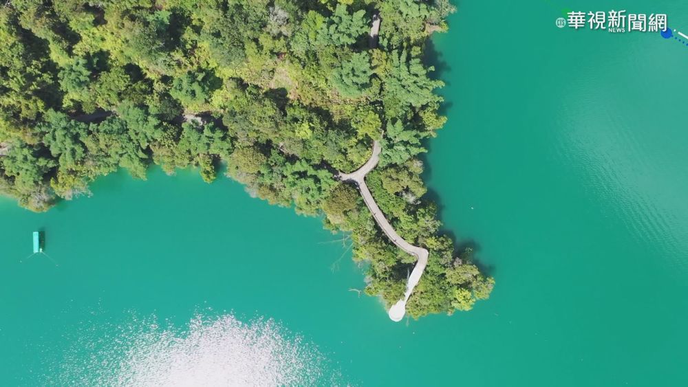 高溫+水氣交織 日月潭現"一片藍"美景