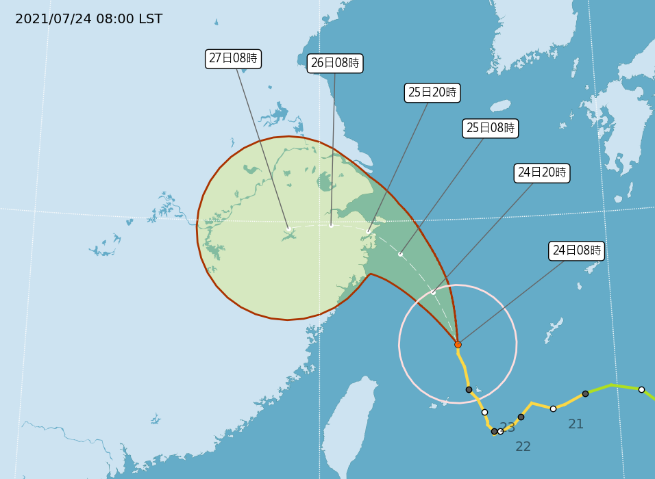 「烟花」11:30解除海警！今入夜雨神降臨中南部