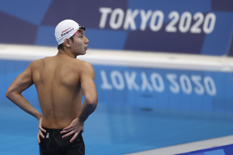 王冠閎在200公尺蝶式16強準決賽，成績1分55秒52，分組排名第6、無緣晉級決賽。（中央社）