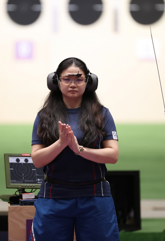 東京奧運25公尺手槍,田家榛拿下第8名。(中央社)