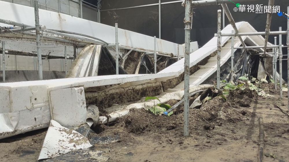 北埔午後雨溪水漲 秧苗.蔬菜全泡水!