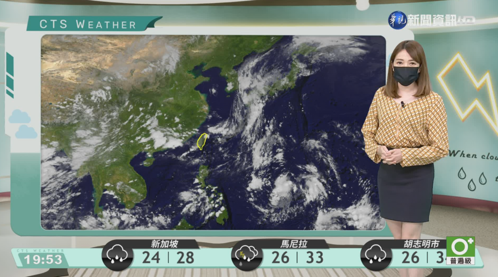 鋒面位於臺灣北部海面 午後各地有局部短暫雷陣雨