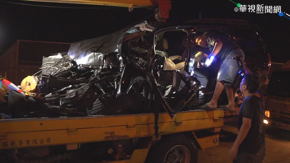國1雲林段 轎車追撞工程車2死1輕傷