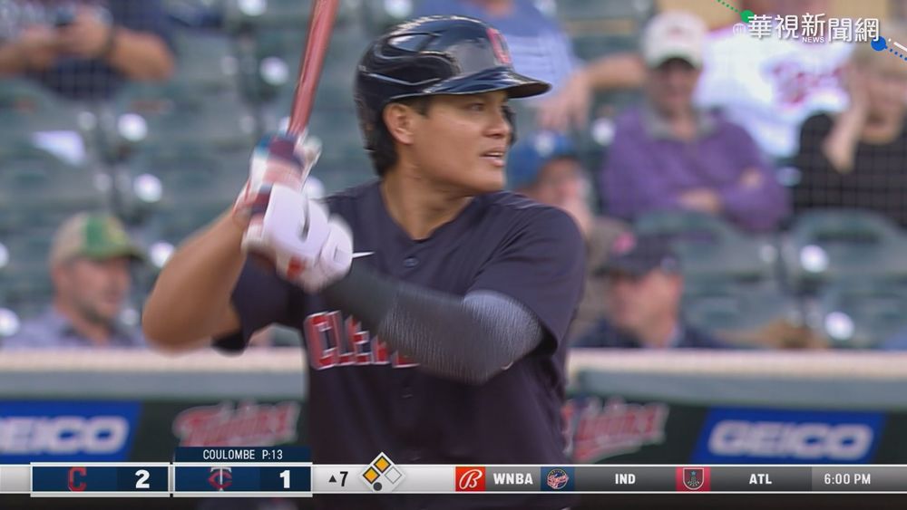 印地安人對戰雙城隊 張育成代打建功