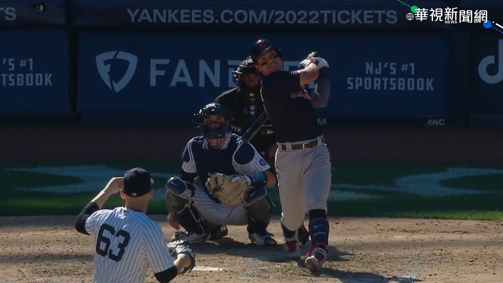 張育成首次"猛打賞" 印地安人痛宰洋基