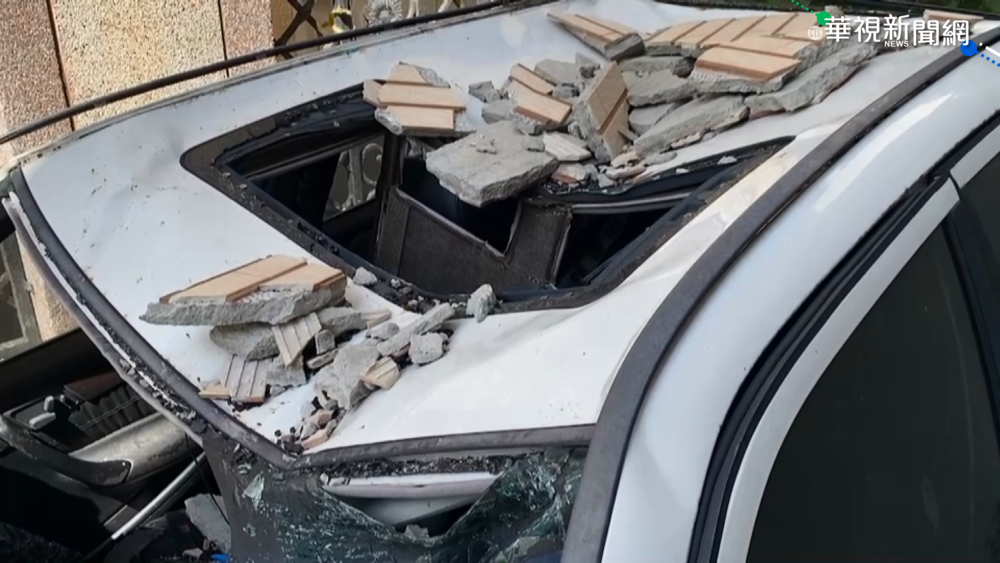 大樓磁磚脫落砸毀2名車 半年後賠償無果