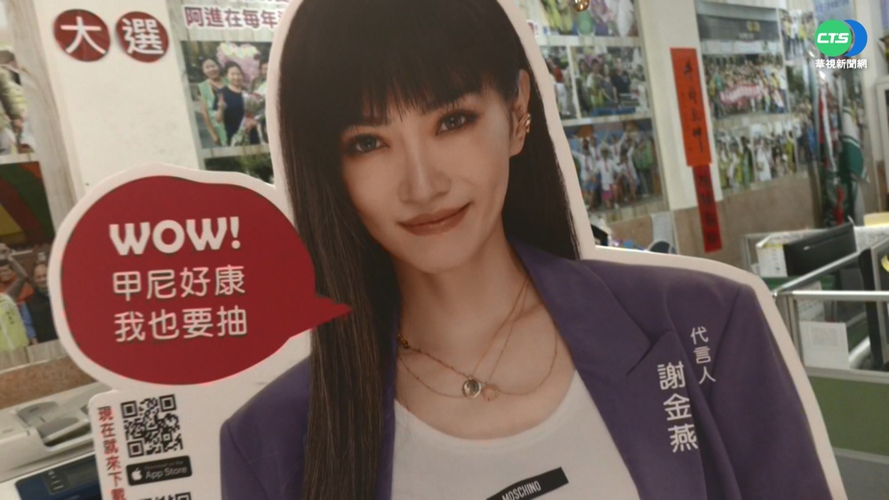 謝金燕代言台中購物節 只見人形立牌?!
