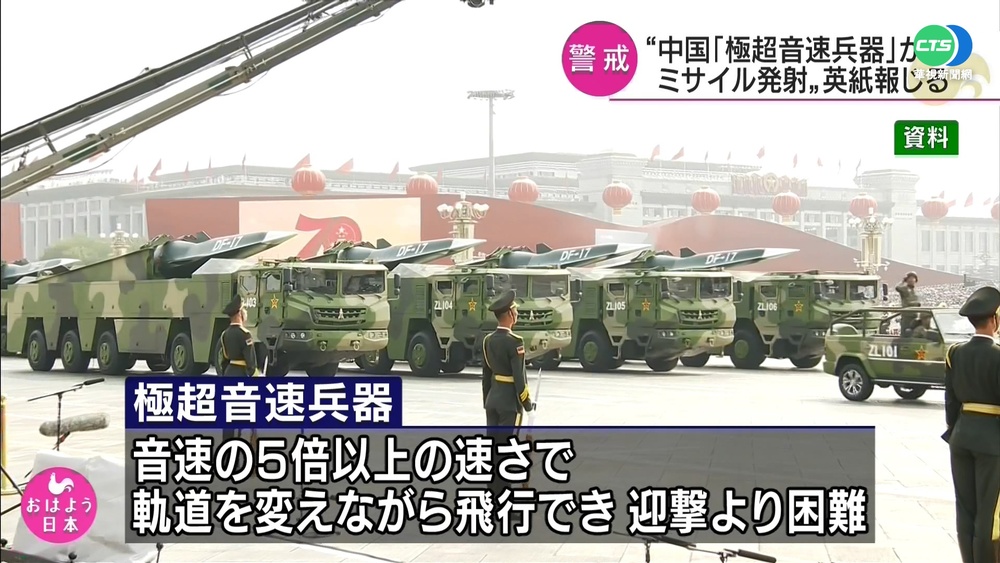 英媒爆 "中國高超音速導彈技術超越美俄"