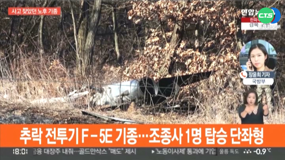 南韓F-5戰機引擎故障墜毀 飛行員殉職