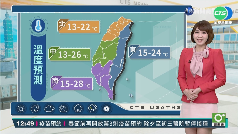 全台各地多雲到晴 東半部有零星短暫雨