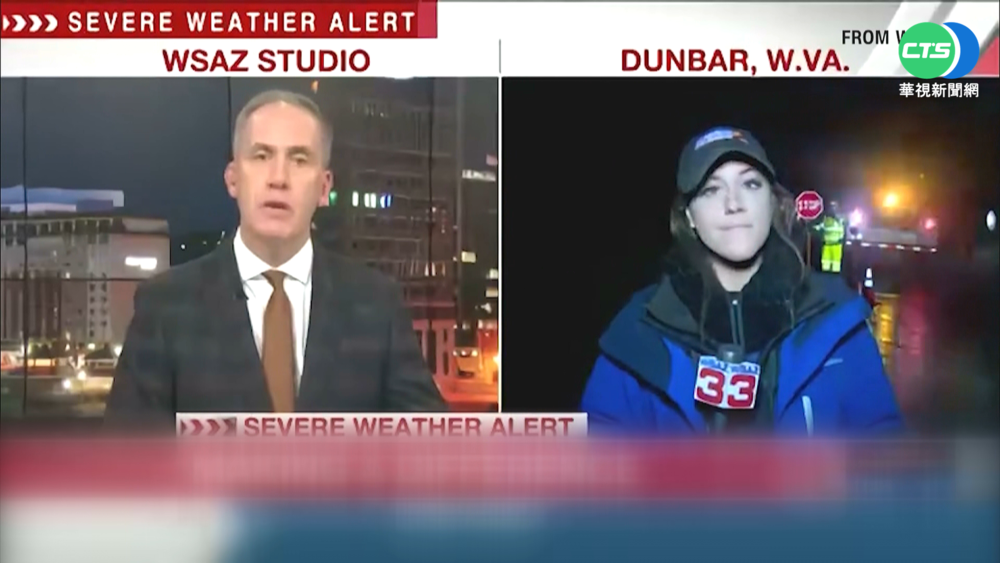 超敬業！女記者被車撞 爬起來繼續連線報