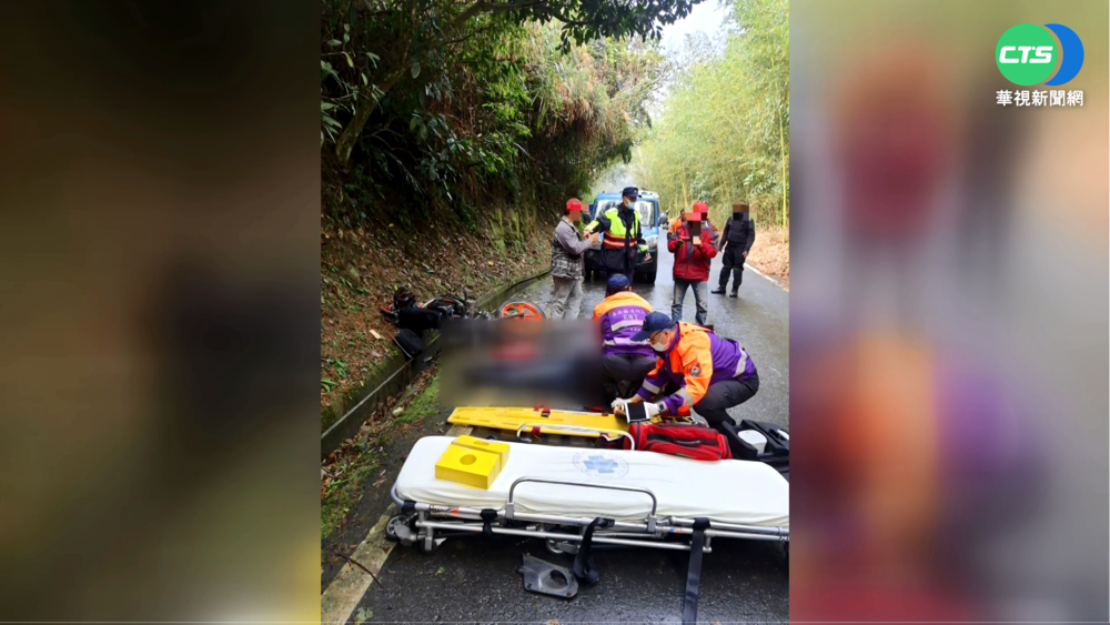 疑天雨路滑 嘉義騎士與貨車相撞噴飛亡