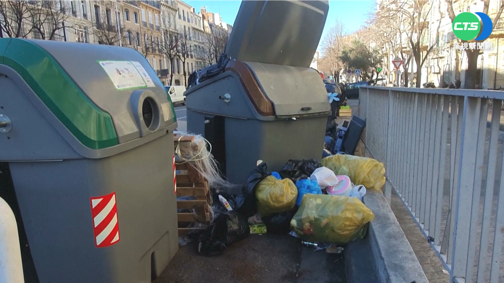 法國清潔員大罷工 馬賽街頭堆滿垃圾