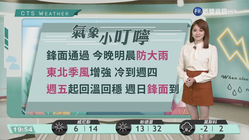 局部地區短暫陣雨 天氣轉涼注意保暖