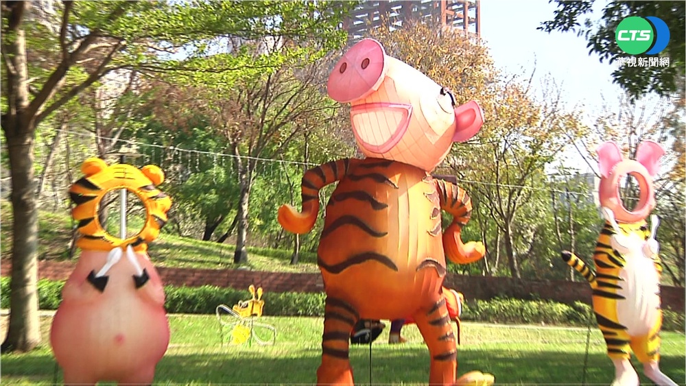 虎年?豬年? 台中"豬頭虎身"燈引熱議
