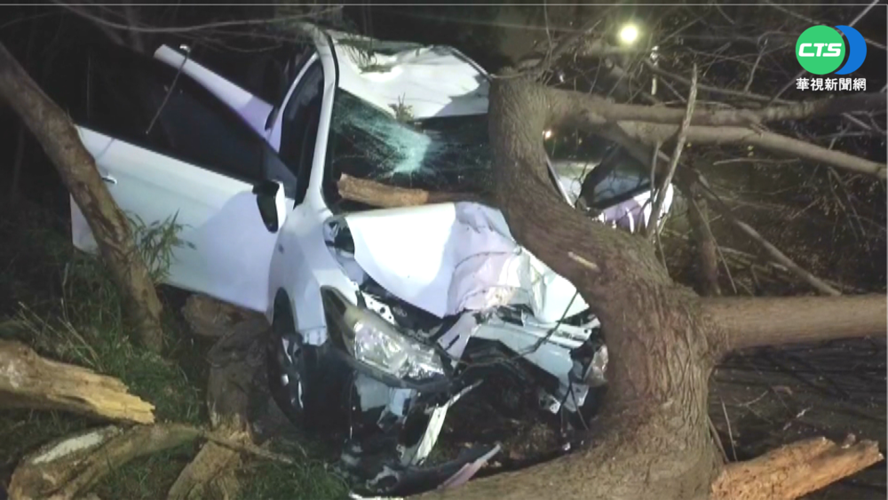 女駕駛失速撞路樹 雙向交通一度癱瘓
