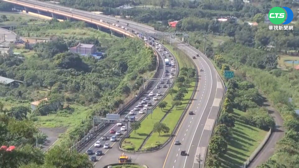 收假! 國一北向竹北-湖口段仍"紫爆"