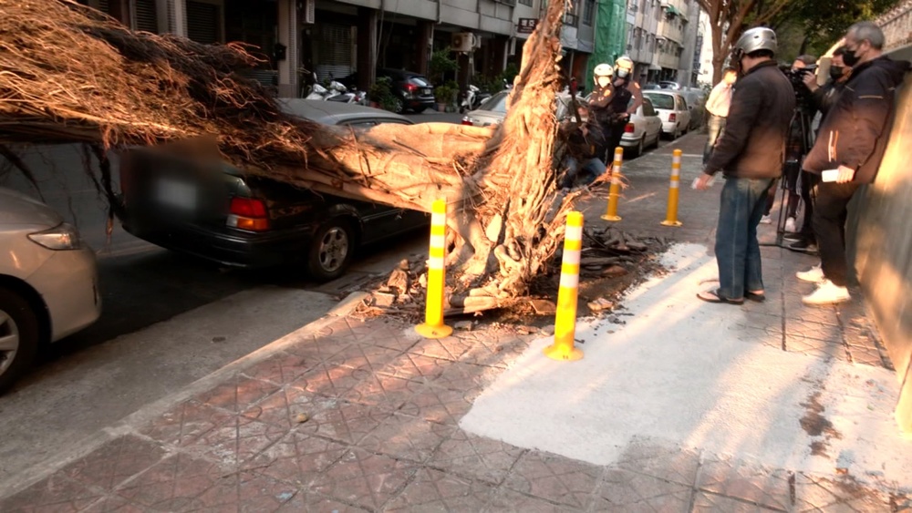 強風作怪吹倒鷹架! 嘉義中庄一度停電